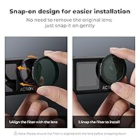 Vista 7 de K&F Concept Kit de filtros Snap On PL y ND compatible con DJI Osmo Action 3/4/5 Pro, juego de 4 filtros de ajuste de presión CPL ND8 ND16 ND32