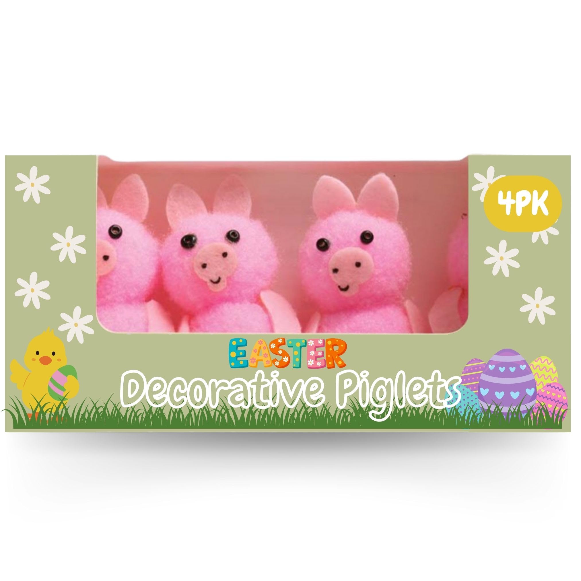 AKH® Easter Decorative Piglets | Pack of 4 | 5.5CM | Easter Bonnet Accessories Craft Decorations