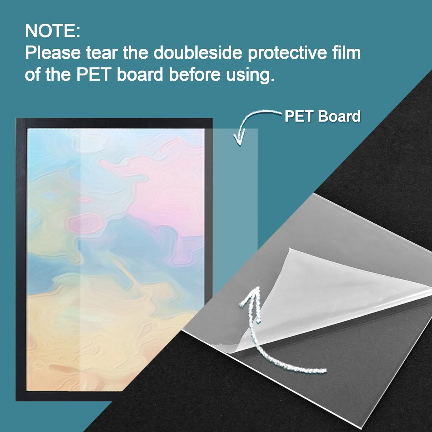 Black Frame Enclosed Whiteboard with Wooden Frame, Approx.17x23in / 43x58cm Poster Frame and whiteboard, Functional Whiteboard for Office, Home(Poster Not Included)(MMB-BK-4358)