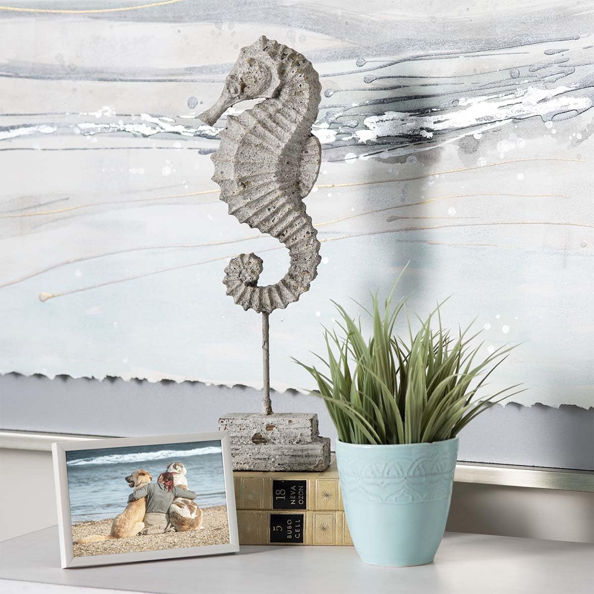 BLACK FOREST DECOR Maritime Mystic Seahorse Finials - Set of 2