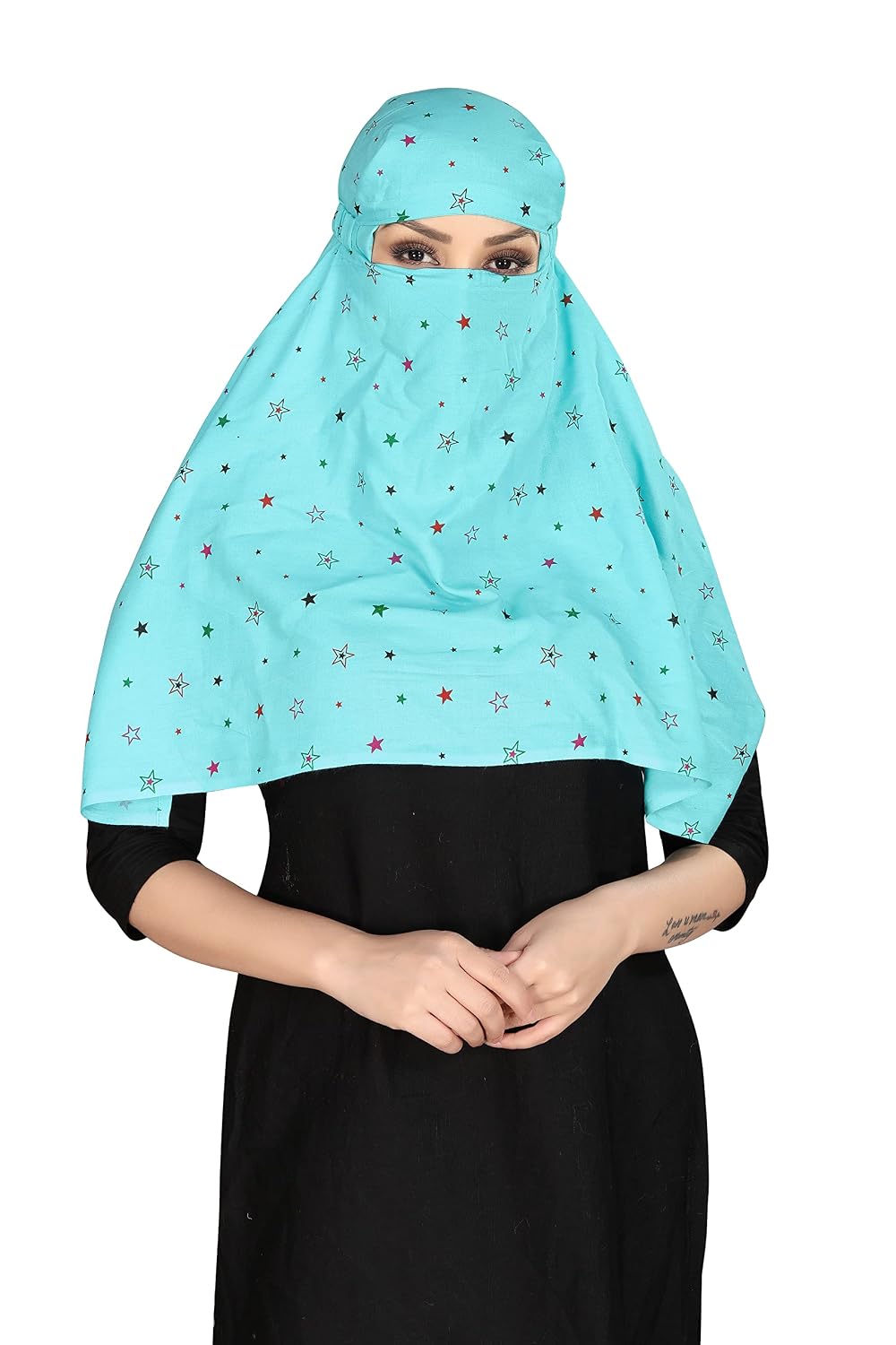7 season's Cotton Scarf Cum Mask Universal Size/Usable for vehicle Driver for sunlight UV protection White Printed Design…