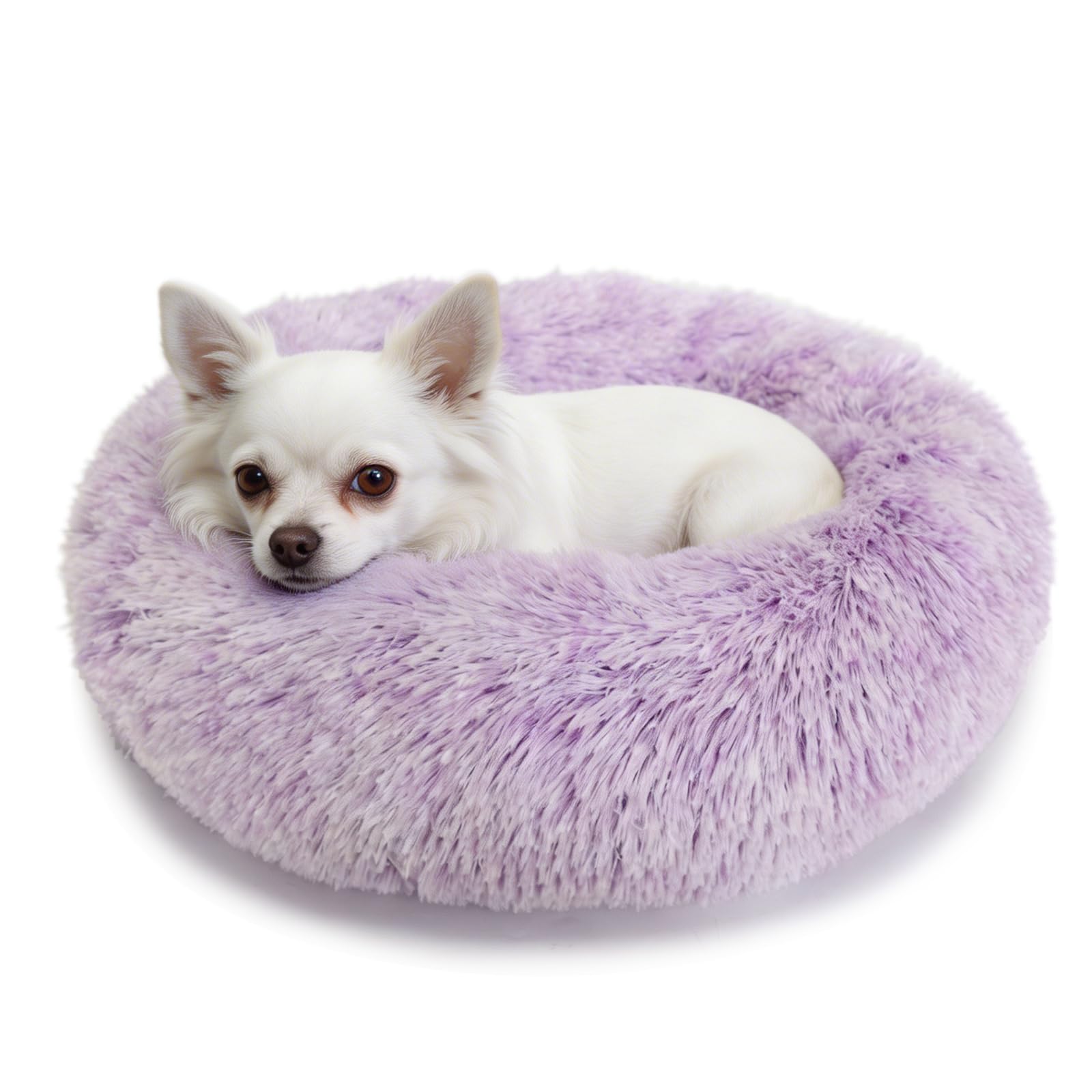 nononfish Cozy Calming Dog Bed,Soft Plush Donut Pet Bed โ image 1