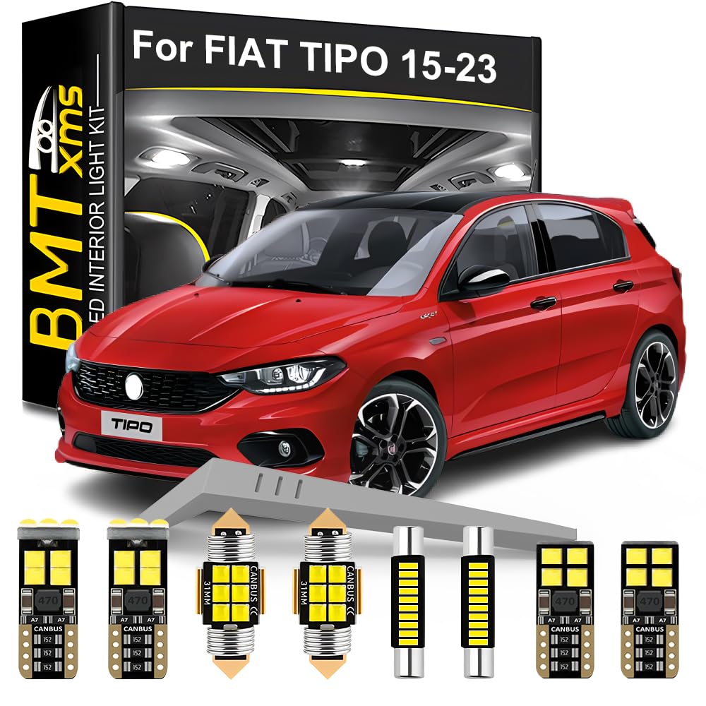 Car Passion Kit Led Luci Interni Conversione Auto Compatibile Con Fiat Tipo Illuminazione Plafoniera Tettuccio Portaoggetti Cruscotto Bagagliaio Targa 6000K Bianco Ghiaccio (Fiat Tipo - Foto 3