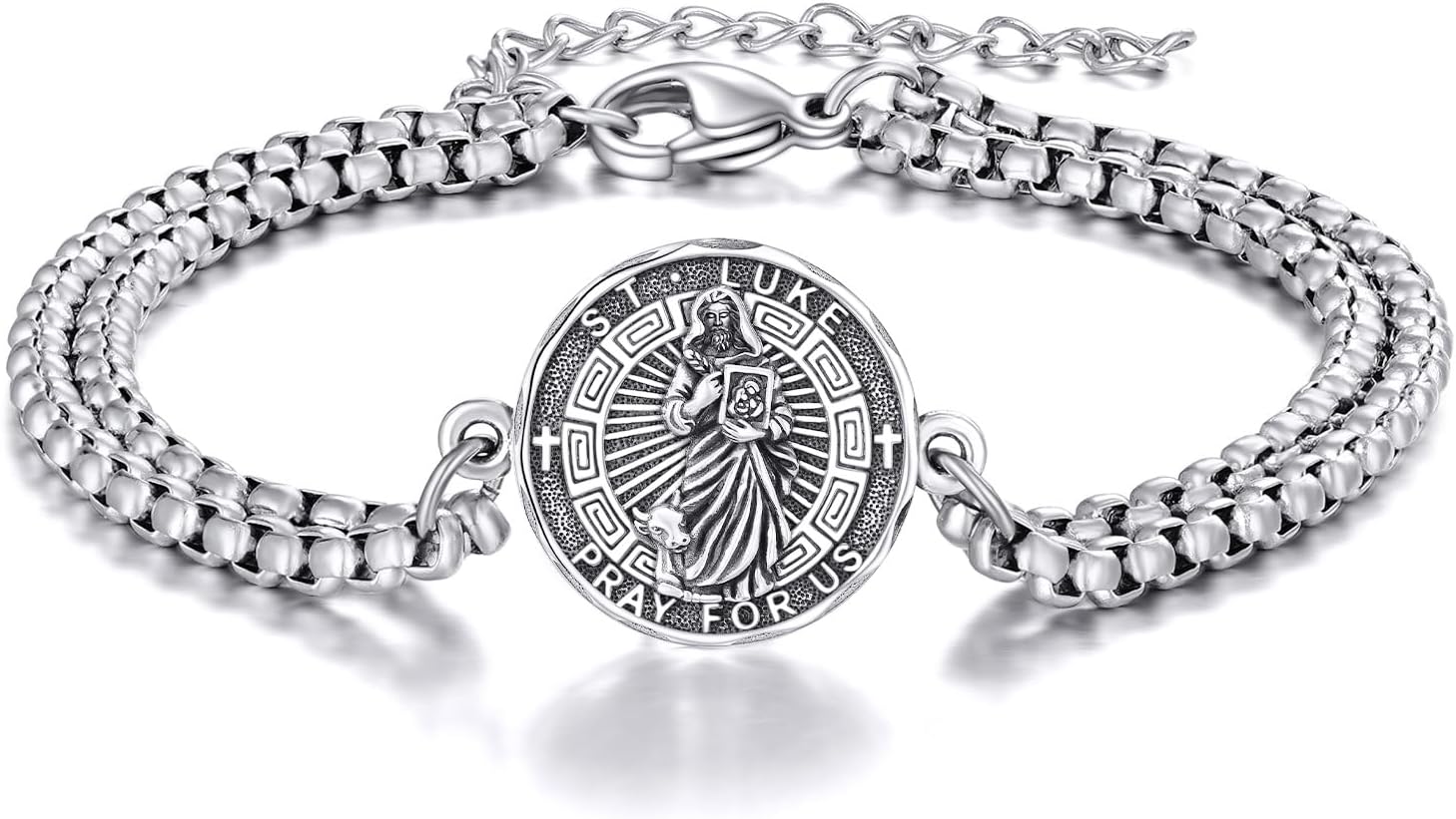 YFN Patron Saint Bracelet Sterling Silver Religious Protector Bracelet Jewelry Gift for Women Men