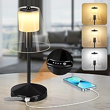 OUTON Gold Wireless Table Lamp - LED Touch Lamp Dimmable with 3 Colour Modes (3000 K - 6000 K), 4000 mAh Battery USB-C Rechargeable, Up to 120 Hours Runtime, Memory Function - Ideal for Bedroom, Bar