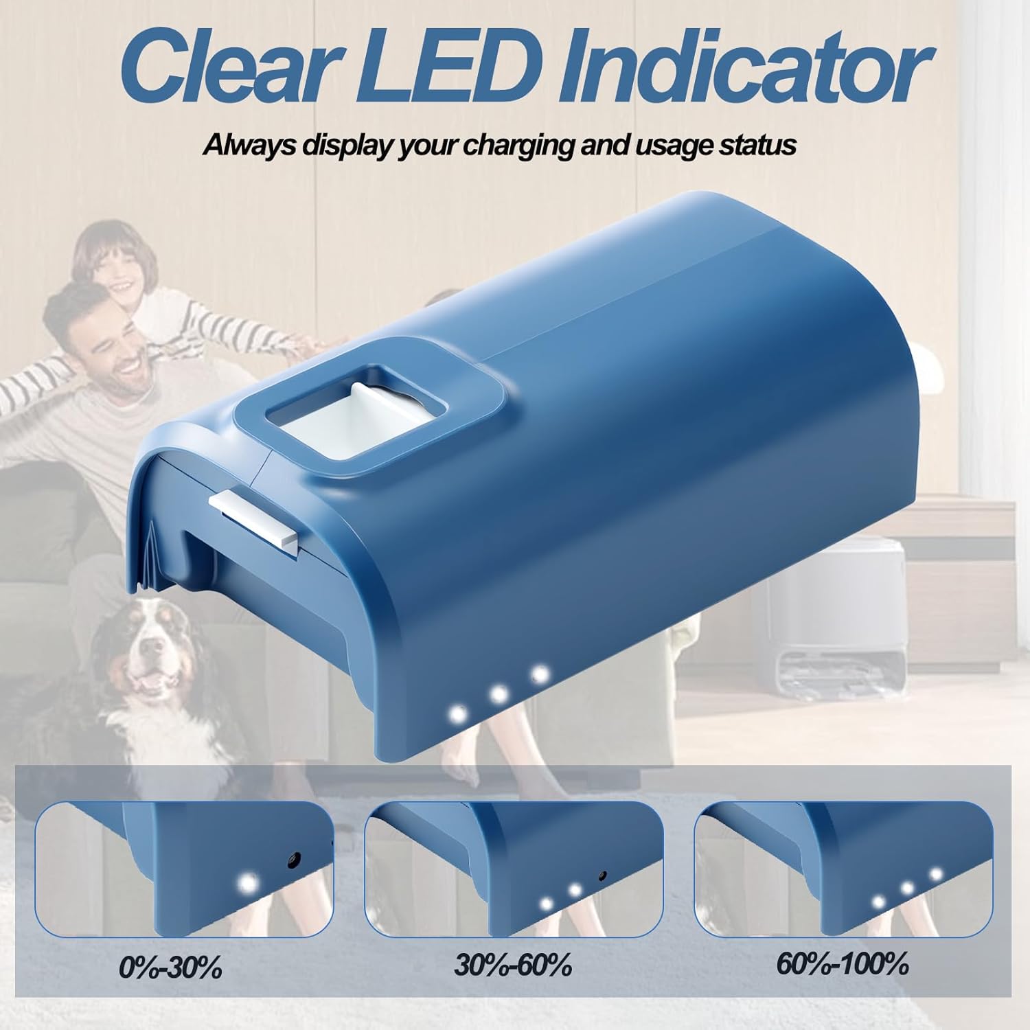 Replacement Battery Compatible with Levoit LVAC-300 Cordless Vacuum Cleaner (Light Blue)