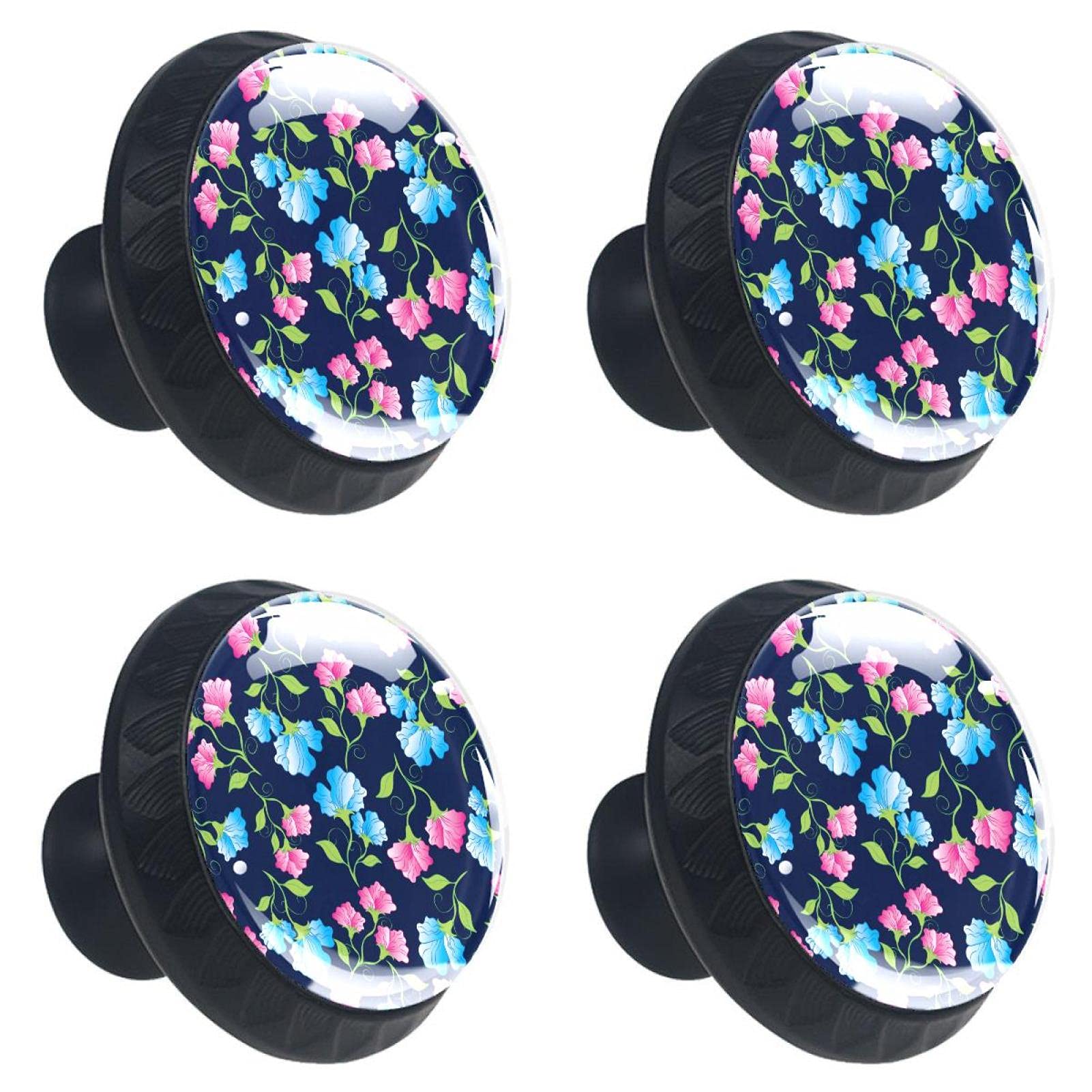 Boutons de tiroir en verre cristal au motif pois de senteur raffiné pour maison