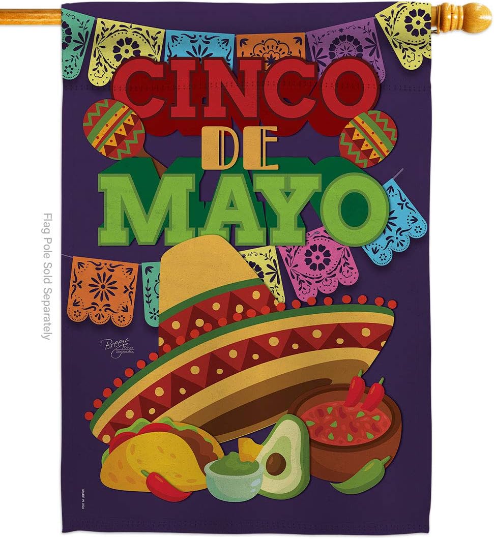 Breeze Decor SW-H-115113-IP Cinco de Mayo Garden Flag, 28" x 40", Multicolor