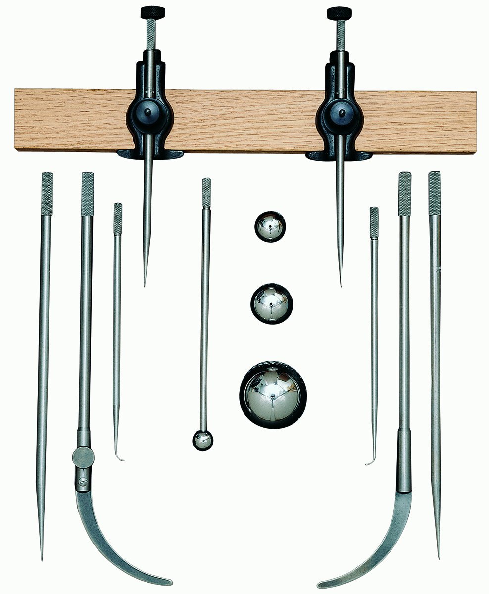 Starrett 59F Complete Set Of Trammel Heads, Divider Points And Attachments For No. 59 Series