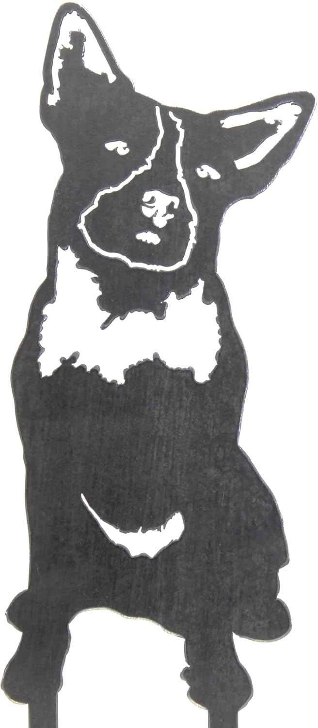 Corten Steel Australian Cattle Dog Silhouette Yard Stake (Large)