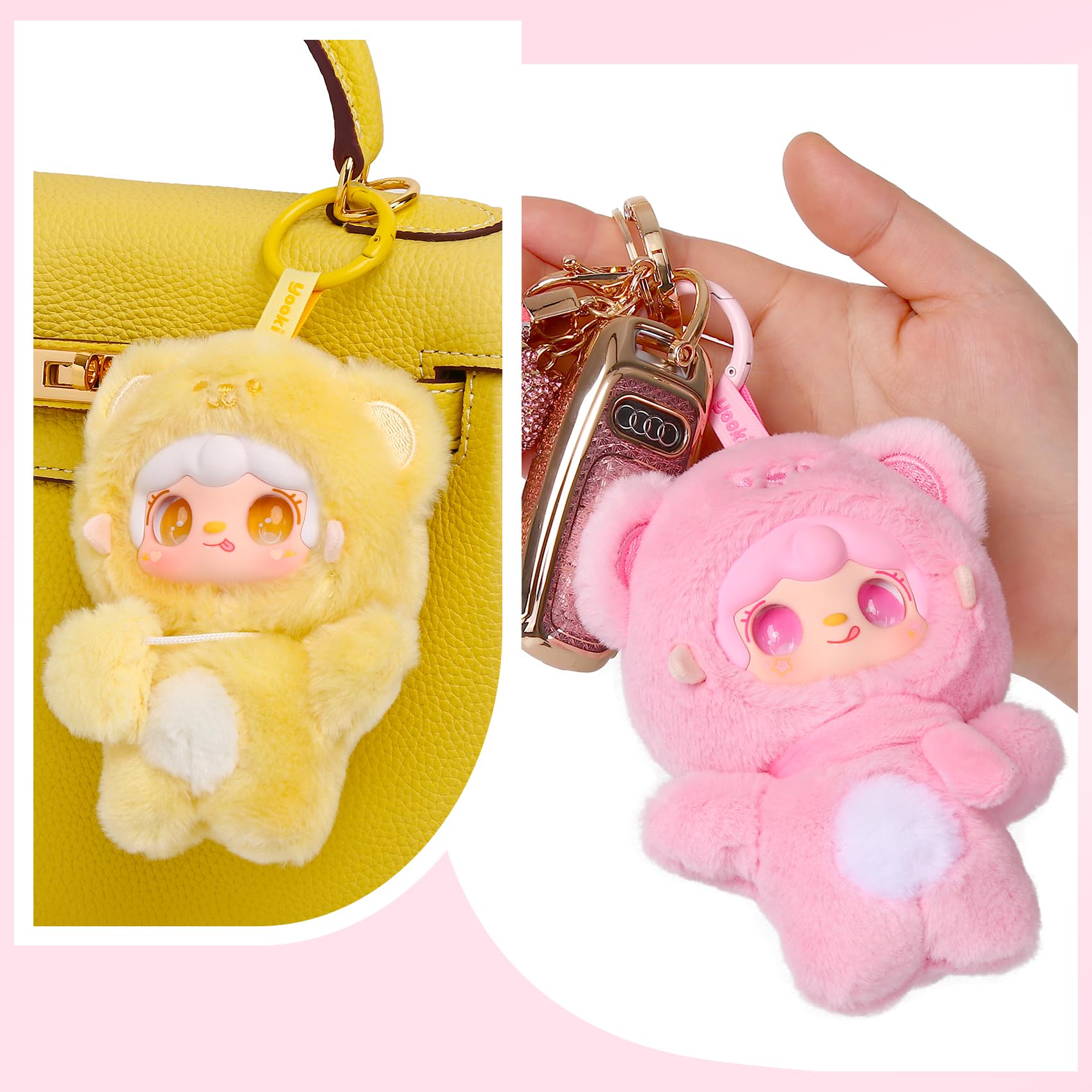 Yooki Cute Plush Pendant Blind Box,Random Vinyl Dolls Surprise Birthday Gifts,Single Mystery Box-Take A Bite of Bear Series: Single Box