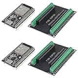 AITRIP 2Sets USB C 38 Pin ESP32 ESP-32D ESP-WROOM-32 CP2012 WiFi+Bluetooth Dual Core Type-C Interface ESP32-DevKitC-32 Development Board Module with ESP32 Breakout Board Shield Terminal Adapter