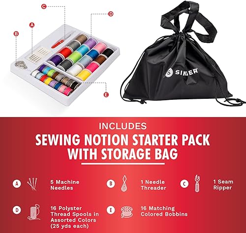 Miniatura 4 de SINGER Stitch Quick + - Paquetes de máquinas reparadoras inalámbricas portátiles (dos hilos rápido + y paquete)