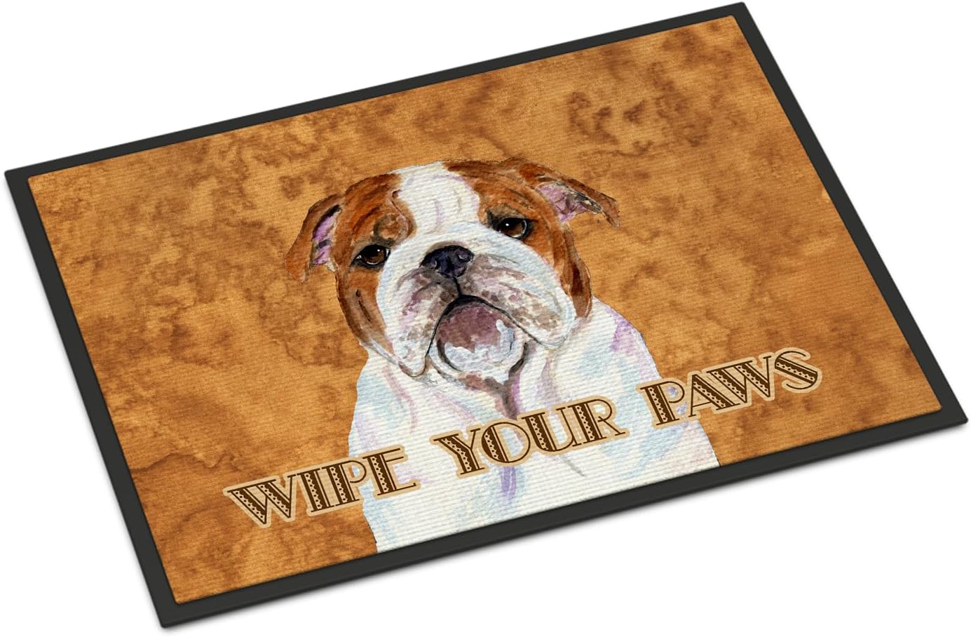 Caroline's Treasures SS4896MAT Bulldog English Wipe Your Paws Doormat 18x27 Front Door Mat Indoor Outdoor Rugs for Entryway, Non Slip Washable Low Pile, 18H X 27W