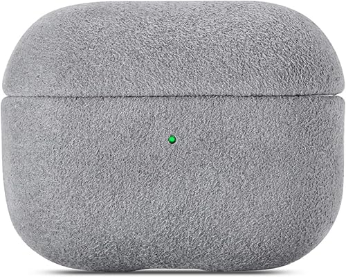 Miniatura 1 de TYXDKJ Alcantara - Funda compatible con AirPods Pro 2, hecha a mano de gamuza sintética totalmente envuelta para AirPods Pro2 (gris)