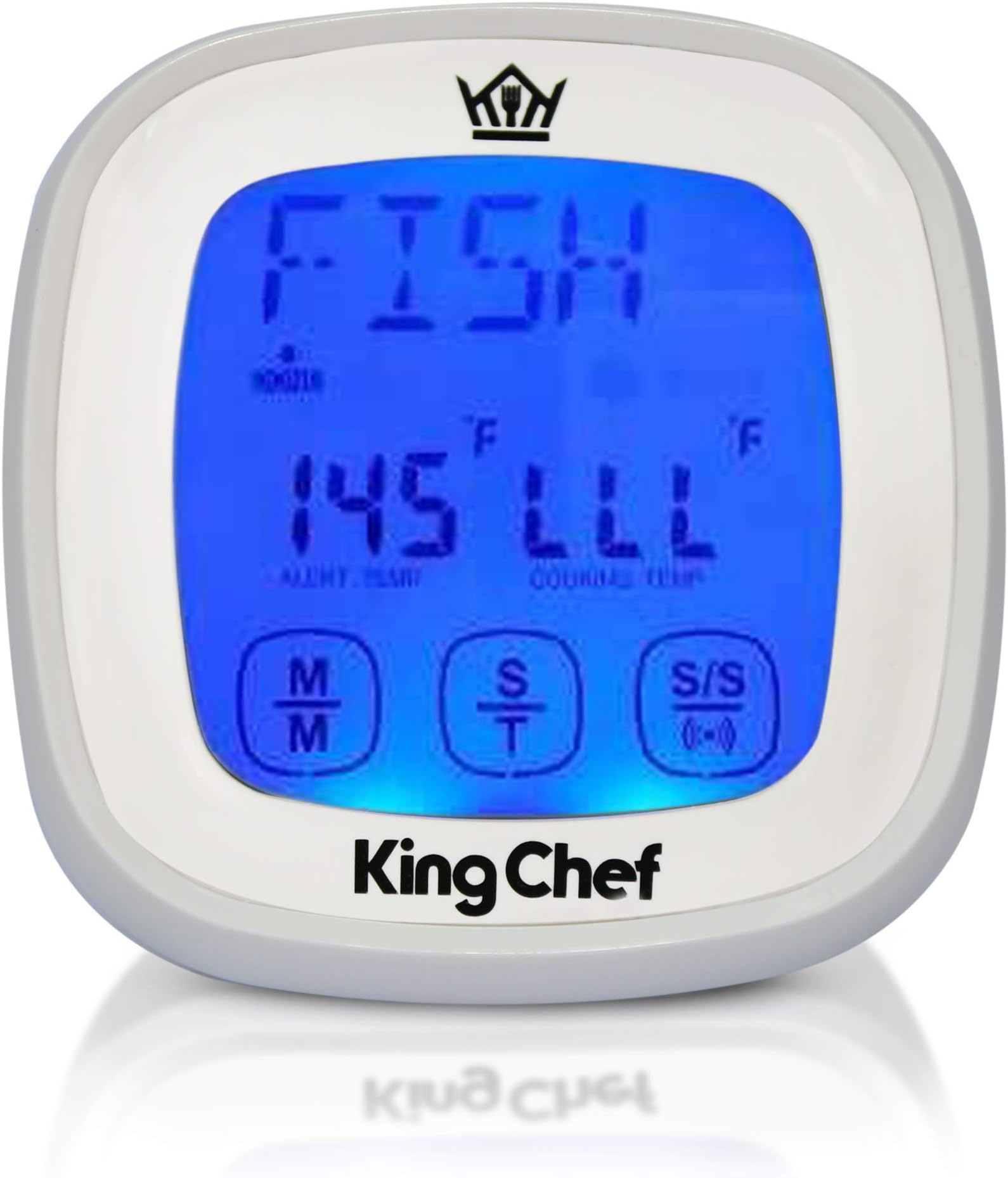 Insane Deal! King Chef Barbecue Digital Thermometer & Timer - 2 Stainless Steel Probes, Refrigerator Magnets, and Instant Read Cooking - Best For Kitchen Grill Smoker BBQ Meats, Dairy, Candy (White)