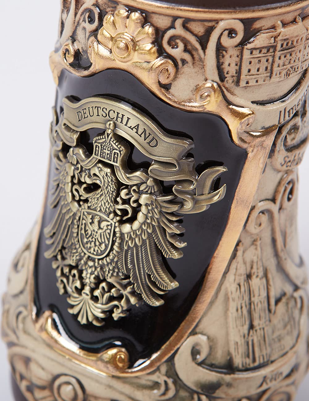 Jarra de Cerveza Alemana Oktoberfest Baviera Frankfurt Vikinga Tapa de Estaño para Hombre Padre Amante de la Cerveza 1.0L