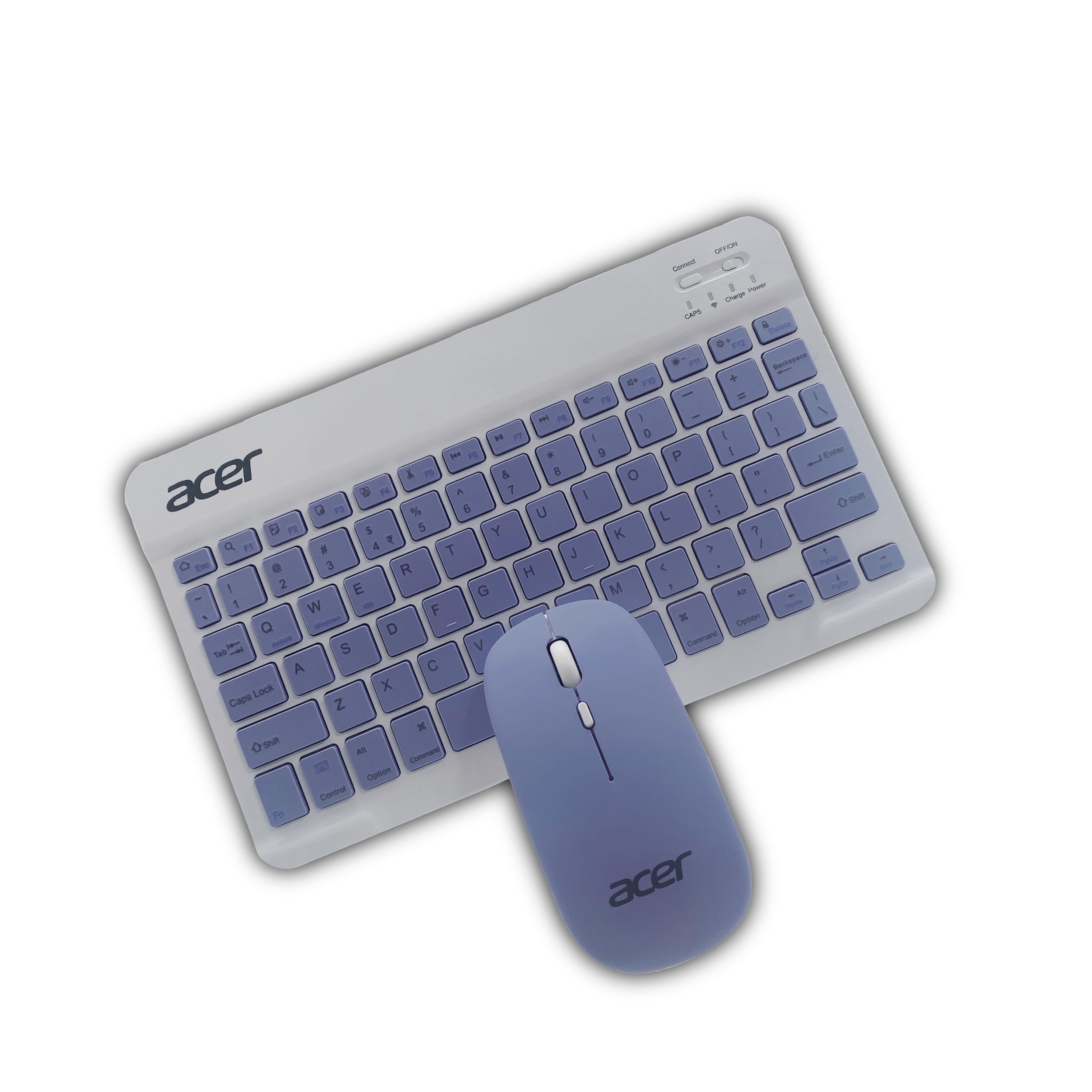 Acer Nano Pad Rechargeable Bluetooth Keyboard & Mouse Combo, 3 DPI Upto 1200 DPI, 78 Keys Anti Slip Back, Ultra Thin Design for Tablet, Laptop, Mobile, 10m Working Distance, Scissor Footed (Purple)-image-25