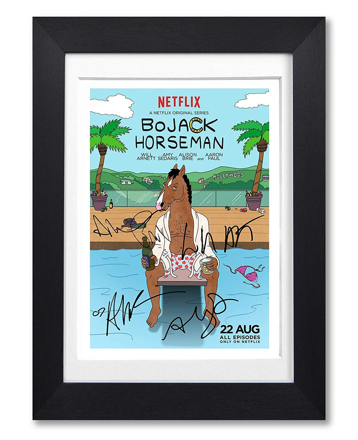 Bojack Horseman Cast Signed Autograph A4 Poster Photo Print Picture TV Netflix Show Series Season Framed DVD Boxset Memorabilia Gift (A4 Black Framed & Mounted)