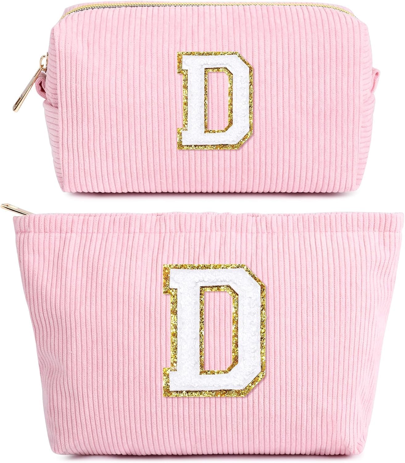 2 Stück Make-up-Tasche, Cord-Kosmetiktasche Organizer, Reise Kulturbeutel Rosa Schminktasche Damen, Muttertag Weihnachten Geburtstag Geschenk für Mädchen 6-18 Jahre Beste Freundinnen Braut Tochter