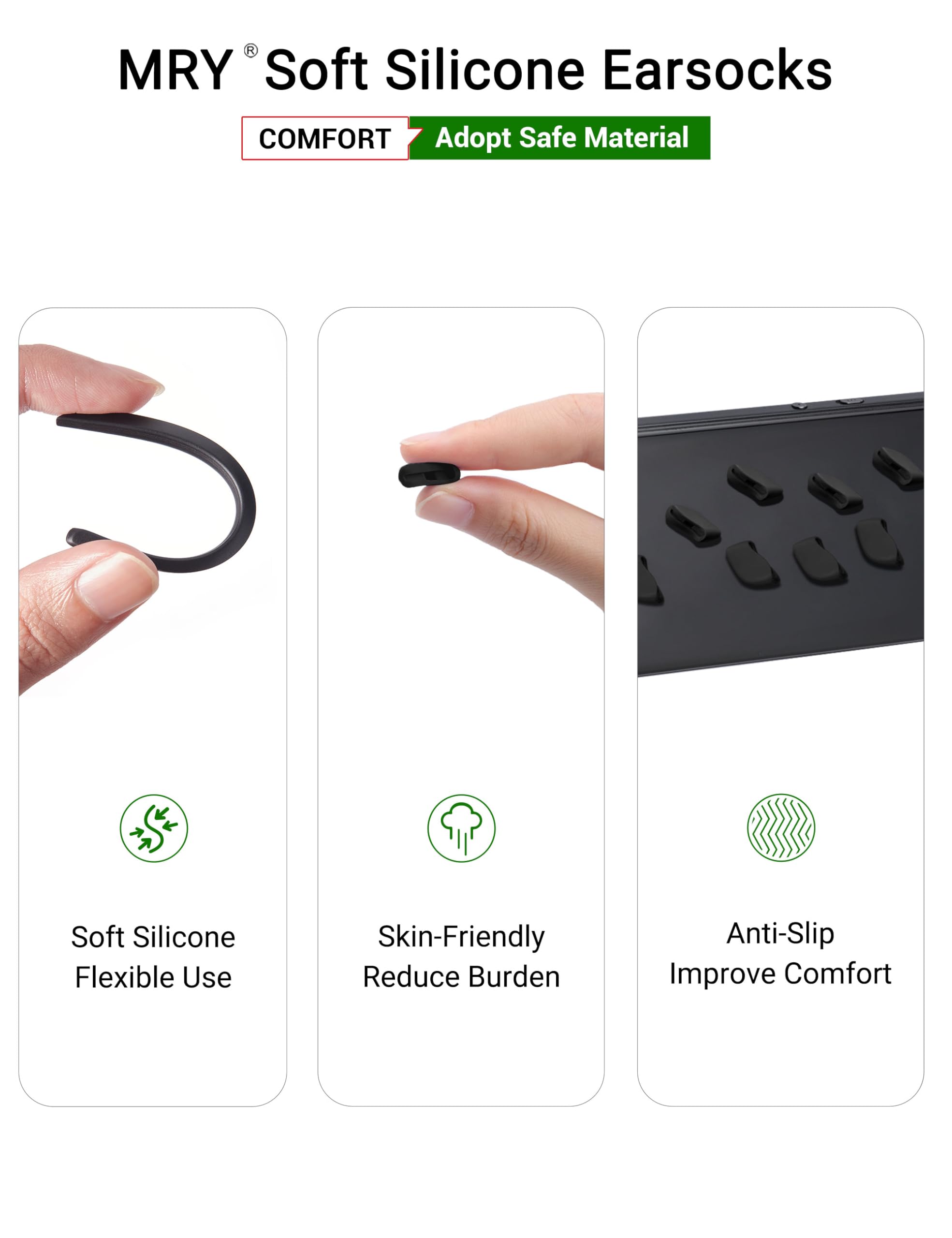 Mryok Kit naselli di ricambio Earsocks per occhiali da sole Oakley Bisphaera OO9400 - Opt