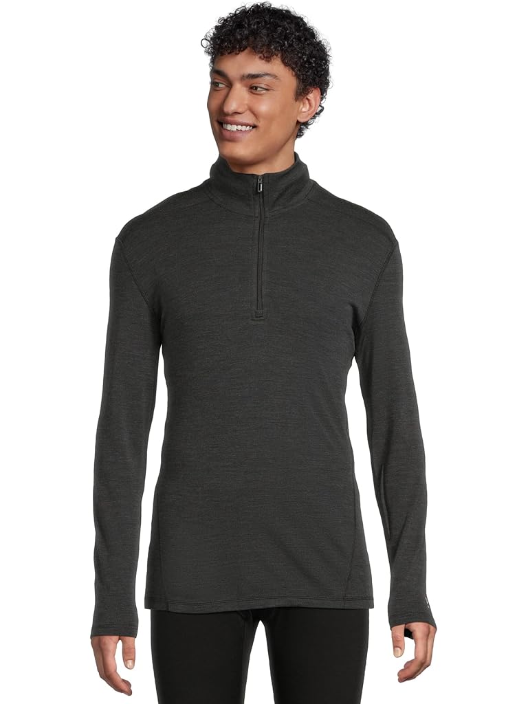 Black Smartwool Classic Thermal Merino Base Layer 1/4 Zip