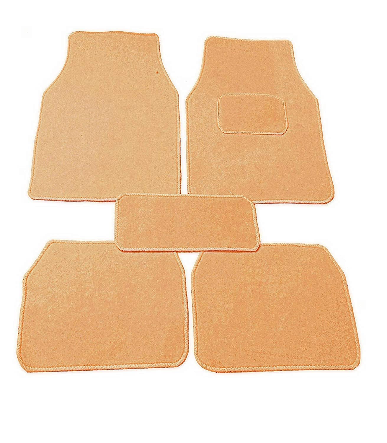 Auto Hub Premium Soft Capet Car Foot Mat Compatible with Daewoo Matiz (Soft Nylon Fiber Material Mat :Color: -Beige- 5 pcs)
