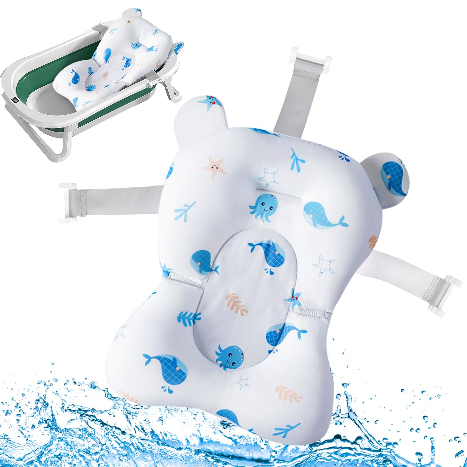 Cojín de Baño para Bebés y Recién Nacidos - Asiento de Bañera con Red de Seguridad