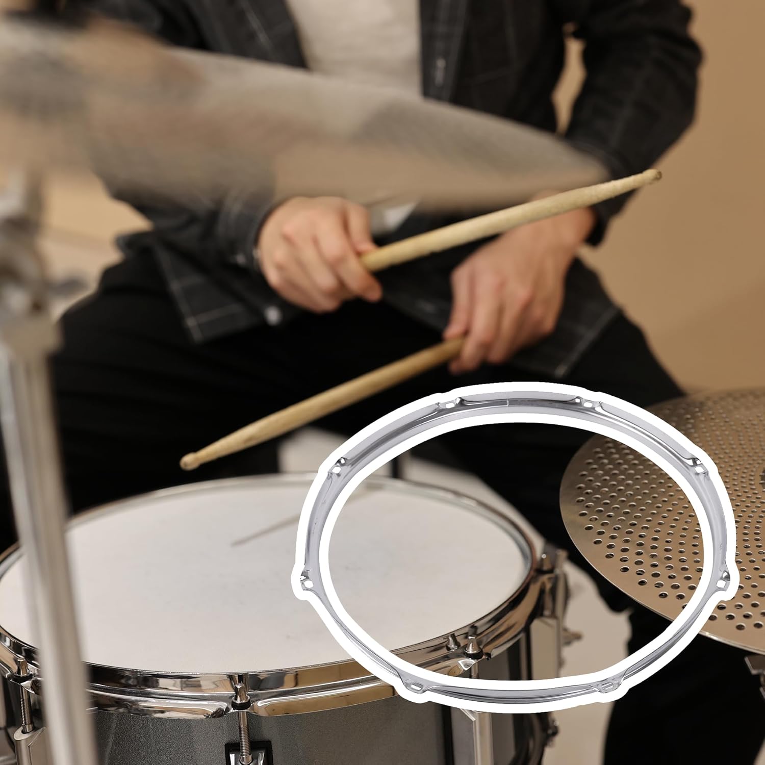 Yibuy Inner Diameter About 408mmDrum Rim Hoop Hoop Zinc Alloy Ring for drummer
