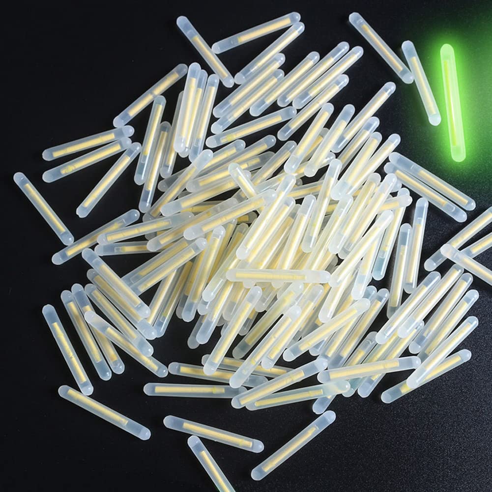 FASPLORE 50pcs Glow Sticks Diameter 4.5mm /3 mm Night Fishing Green Fluorescent Light