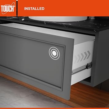 TOUCH Drawer Slides (6 Pairs, 22 Inch 550mm) Push to Open Soft-Close Side Mount Ball Bearing 3 Folds Metal Rails Track Guide Glides Runners Heavy Duty Drawer Dresser Kitchen, 100 LB Capacity