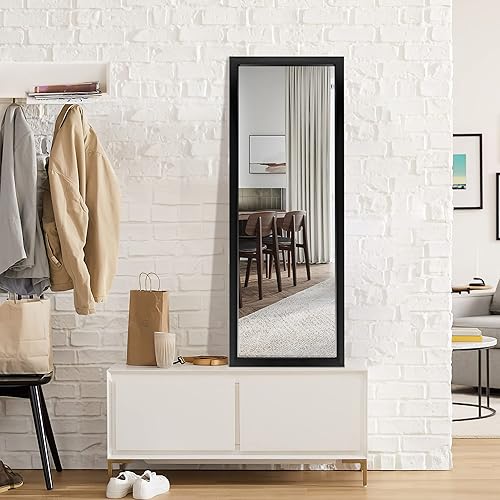 NicBex 43" x 16" Wall Mirror Full Length Mirror for Wall Hanging Wall Mirror for Bedroom Dorm Polystyrene Frame Black