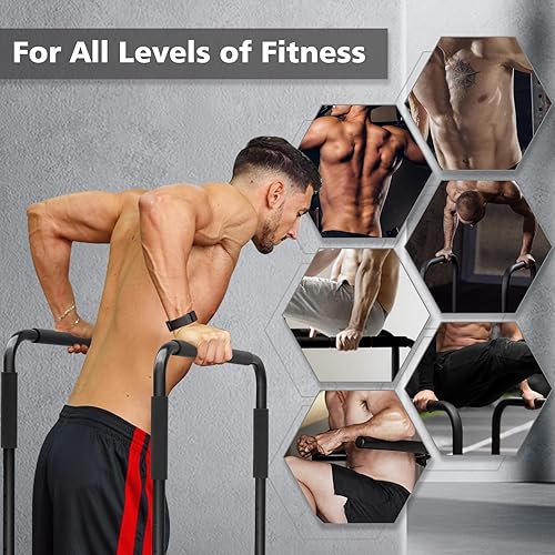 Miniatura 5 de Barra de inmersión ajustable, portátil, funcional, estación de soporte de inmersión para ejercicio, barras paralelas resistentes, equipo de