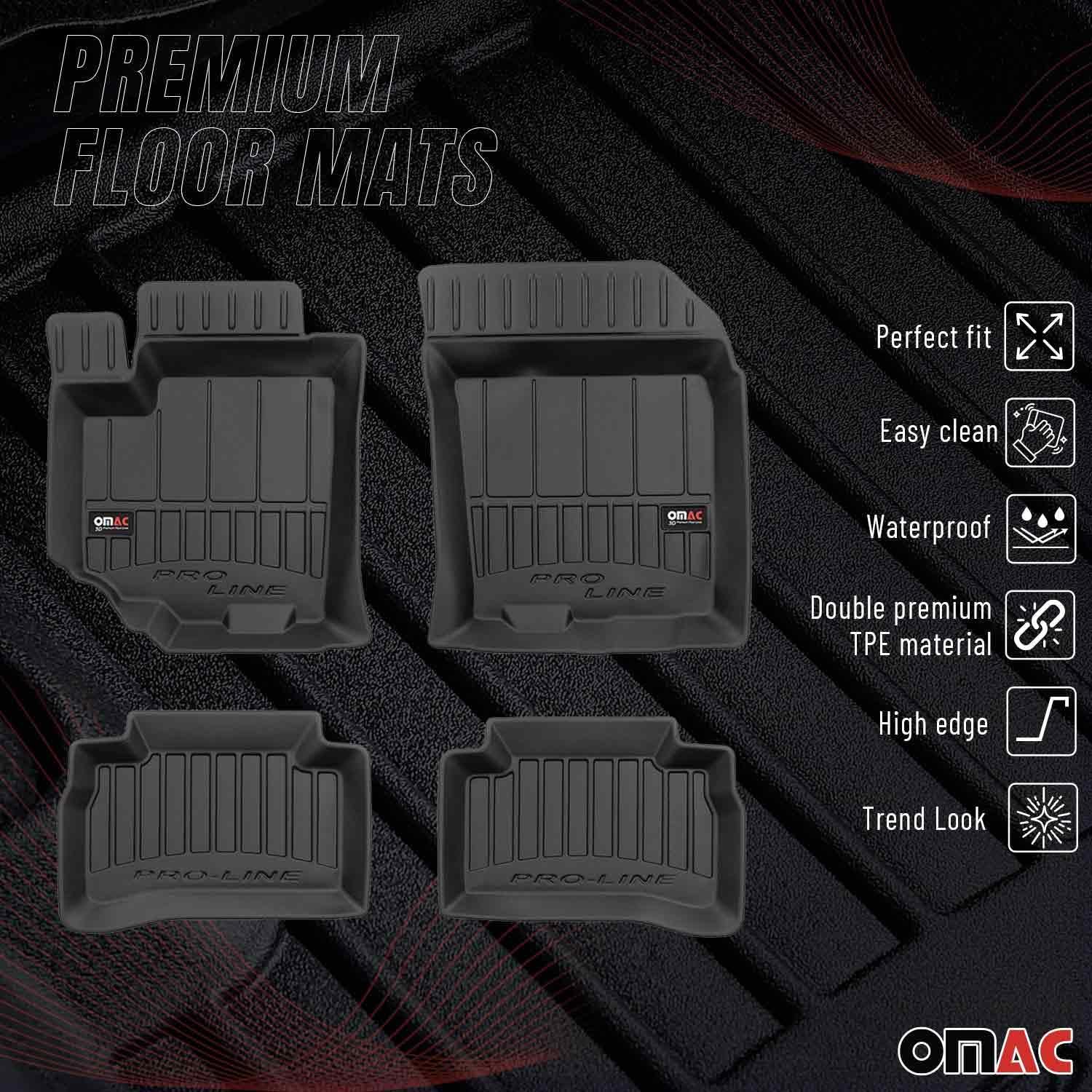 OMAC Premium Floor Mats for Suzuki Vitara 2015-2024 Car Mats All Weather 3D Custom Fit Rubber Mat Waterproof Odorless TPE Floor Liners Laser Measured Non-Slip (Black)