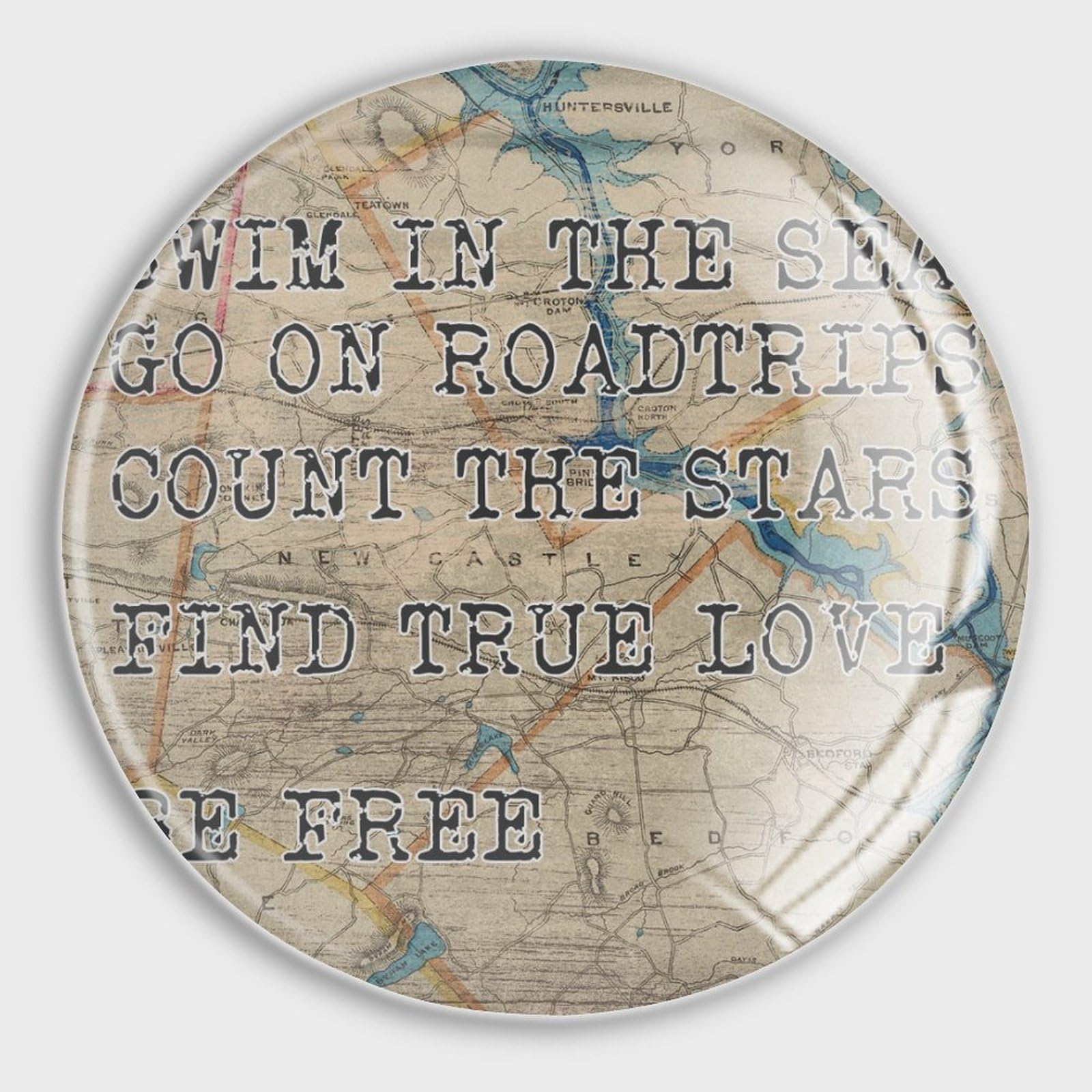 Imanes de vidrio para refrigerador pequeños redondos temáticos de mapas antiguos y escuela pack 4