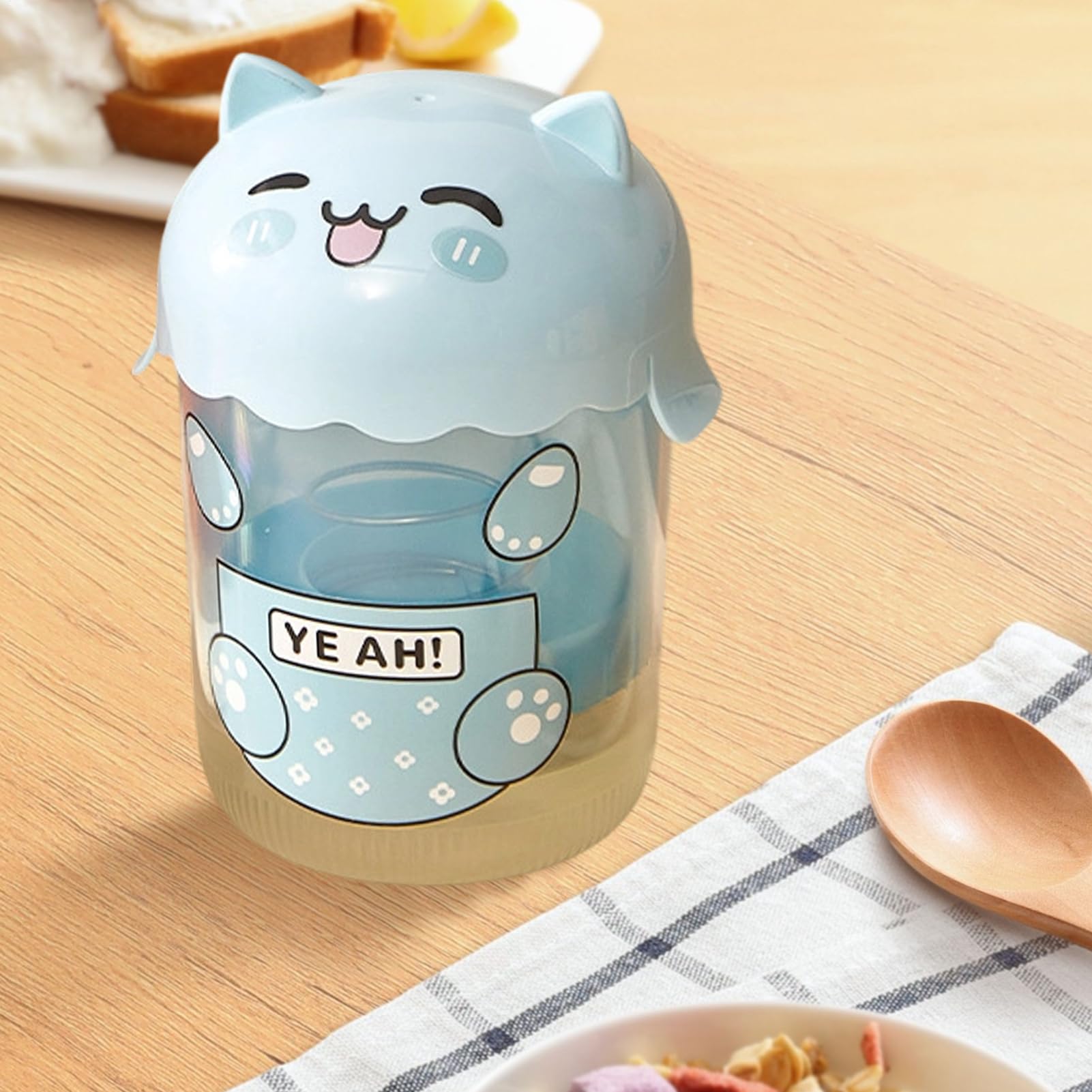 Colino per yogurt con coperchio, filtro per yogurt a forma di gatto, setaccio antipolvere per alimenti per formaggio, latte, tè, succhi di frutta, cucina e caffè. strumento da cucina per