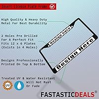 Vista 2 de Fastasticdeals Marco de metal para placa de matrícula Bella Terra Tree resistente a la intemperie, accesorios para coche, color negro, 2 agujeros