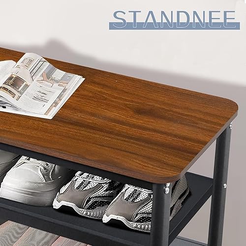 Miniatura 5 de Zapatero para entrada, organizador de almacenamiento de 3 niveles, resistente capacidad de 300 libras, soporte de zapatos para pasillo, sala de