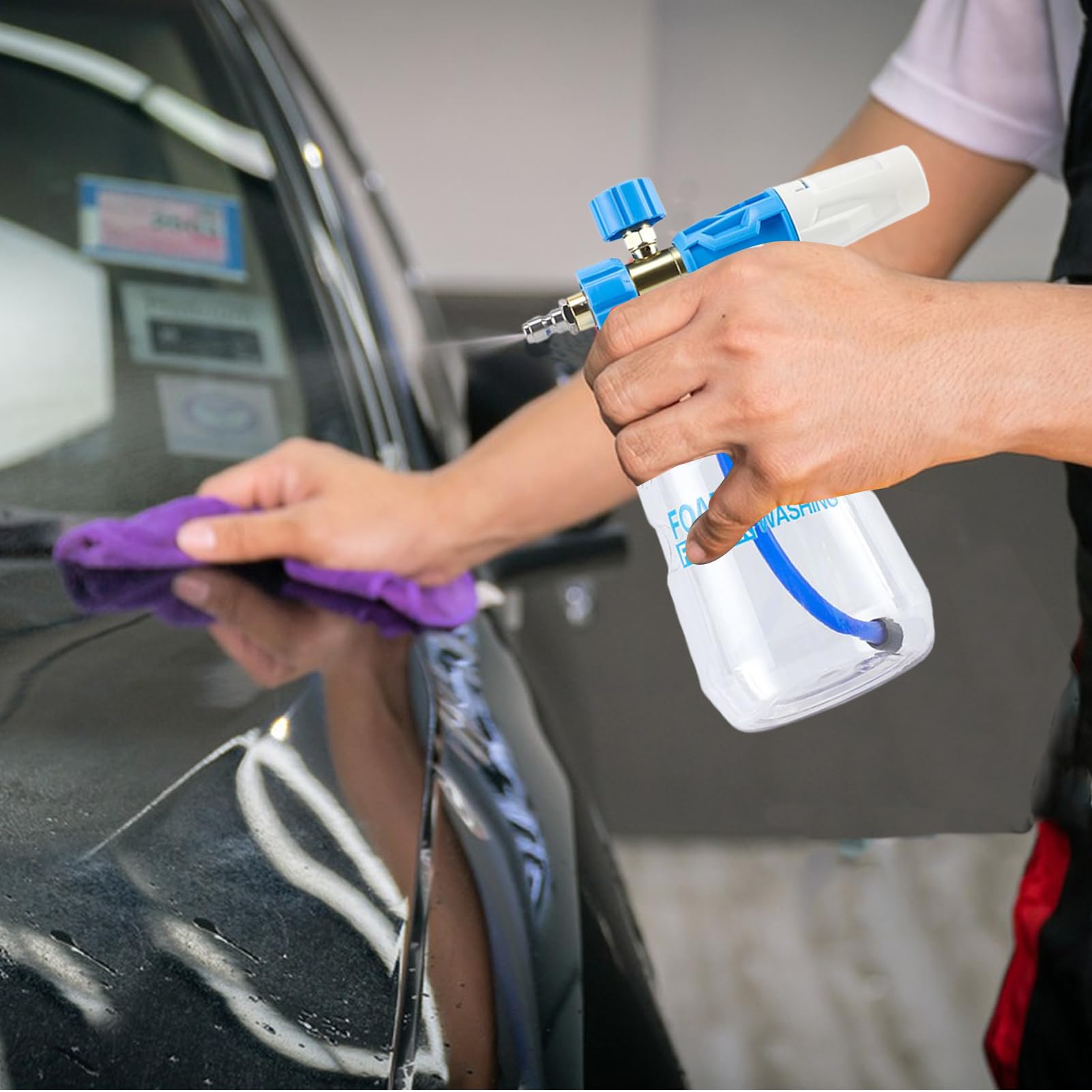 Detergente in schiuma per lavaggio auto - spruzzatore manuale pompa 1l, bottiglia di schiuma a pressione per irrigazione giardino, bagno per animali domestici e lavaggio auto