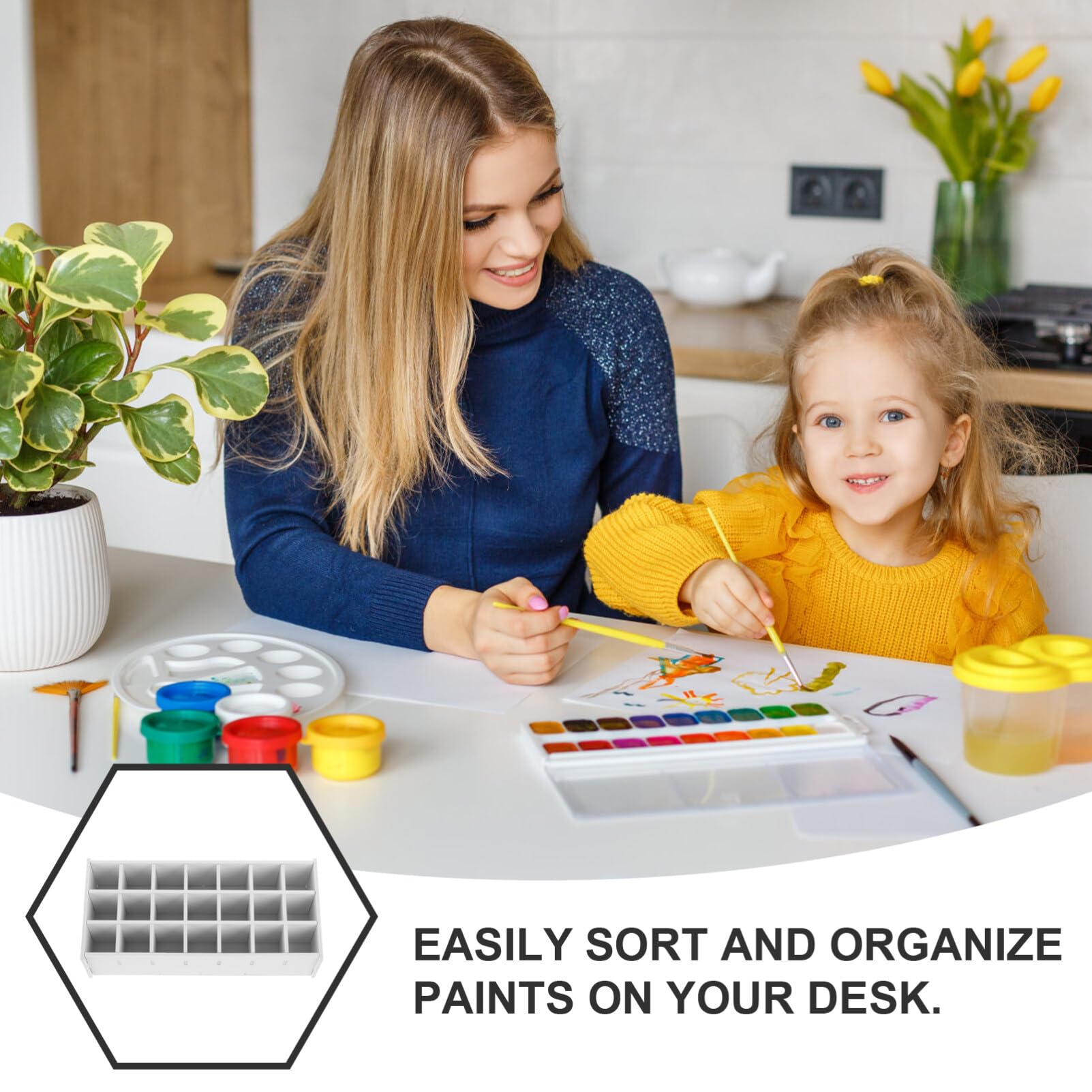Organisateur De Peinture Support De Stockage De Bouteilles De Peinture Multi-Fentes Pour Bouteilles De Pigments Et Tubes De Rangement De Bureau Pour Atelier 13.50 X 6.30 X 3.50 in