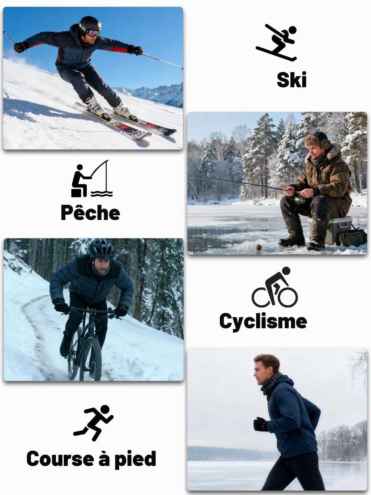 Ensemble de sous-vêtement Thermiques Homme, Quick Dry Fonctionnels Base Layer Maillot Manches Longues & Pantalon pour Ski Running Sports