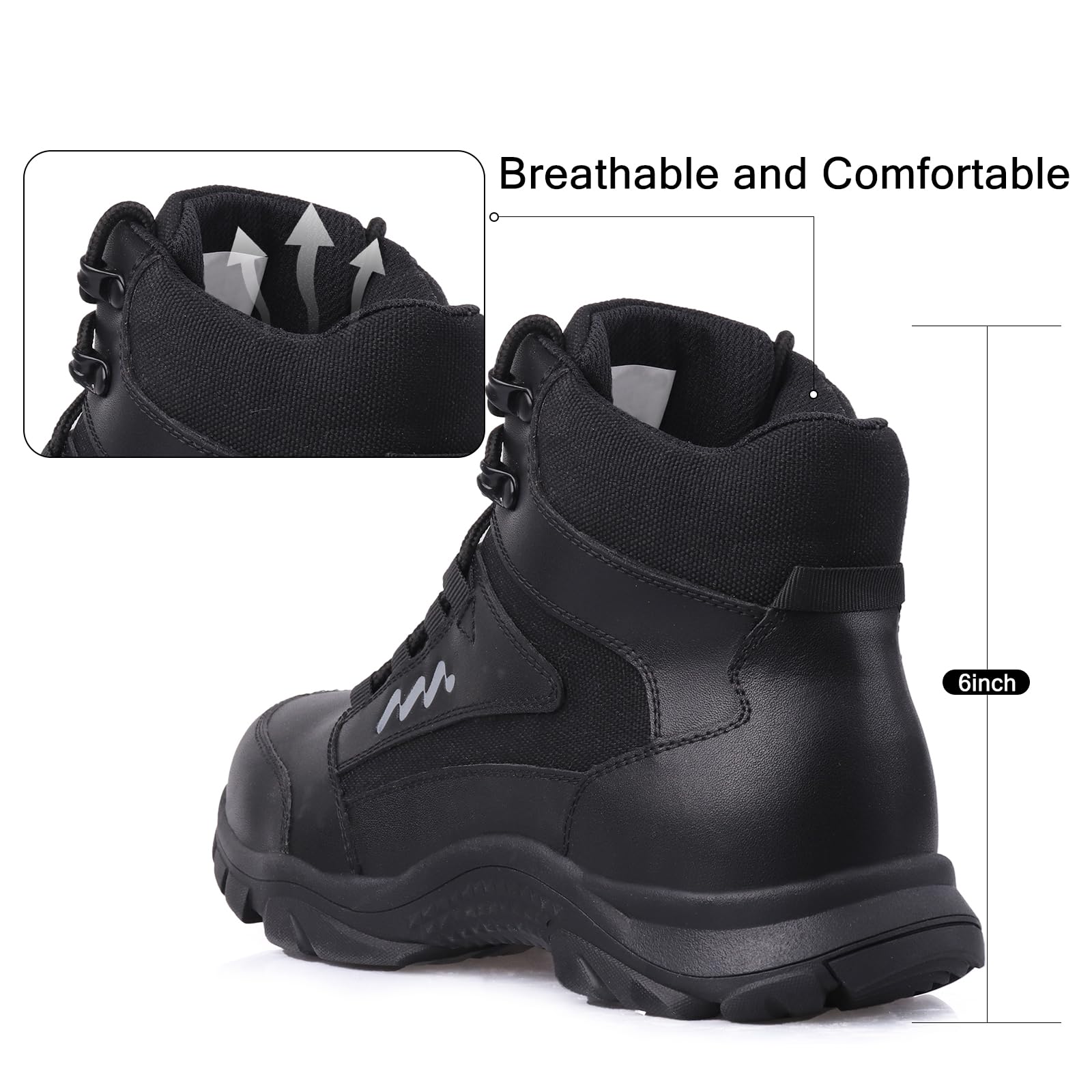 Botas Militares Hombre Cómodas Botas Tácticas Ligeras Botas Policiales Botas de Trabajo Botas para el Desierto Botas Moto Botas de Montaña