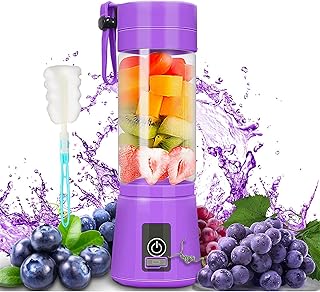 Portable Blender, Smoothie Blender, Blender Bottle for Shakes and Smoothies,Upgrade The 6-Blade Mini Blender with USB Interface, Portable Blender Bottle for Travel, Kitchen and Camping, Purple