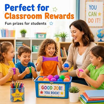 Sensory Stress Ball Set for Adults: 32 Pack Stress Relief Fidget Toy Bulk