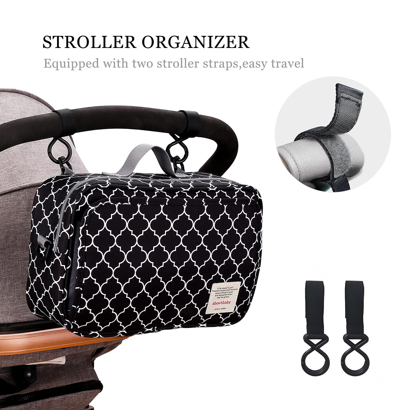 Borsa Organizer Per Passeggino SONARIN | Con Portabicchieri E Ganci | Universale Rosa - Foto 6