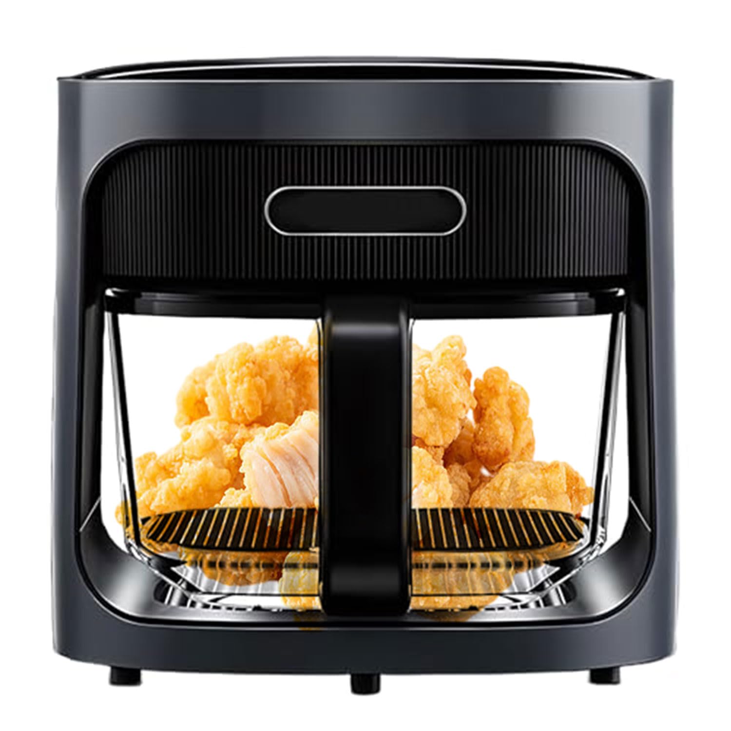 Freidora De Aire 6l, 1200w Freidora De Aire De Cristal Con Pantalla Led, 7 Modos De Cocina Preprogramados, Ajuste De Temperatura, Vista Panorámica, Protección Contra Cortes De Energía