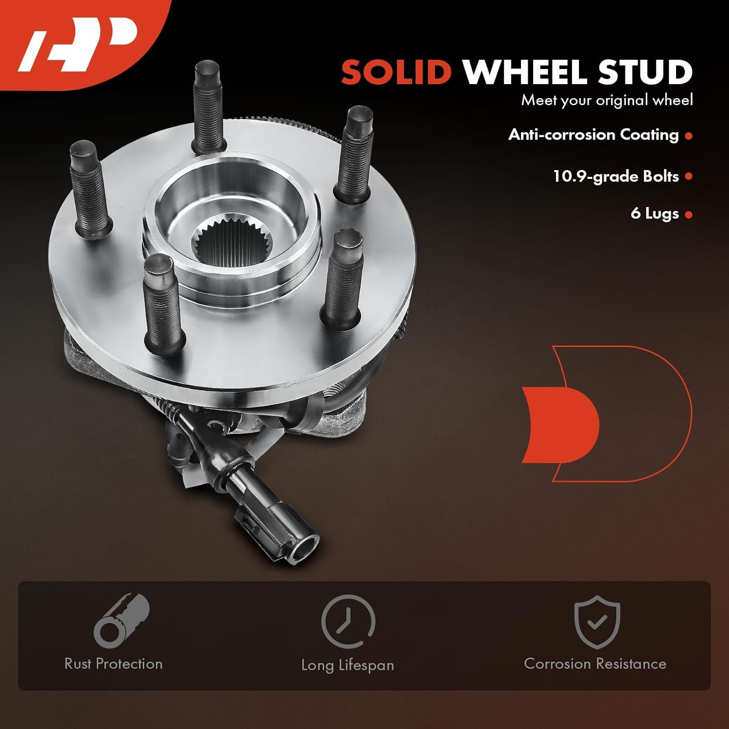 A-Premium 2 x Front Wheel Bearing and Hub Assembly with ABS & 5-Lug Compatible with Ford Ranger 2000-2002, Mazda B3000 2001-2002, B4000 2000-2002, 4WD Only