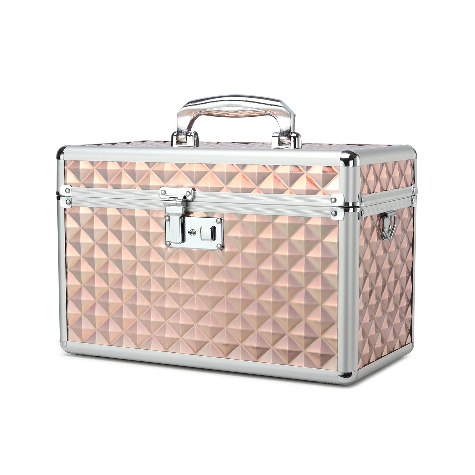 HEWEI WORKS Medication LockBox with Key, Lockable Medicine Storage Box, Security Lock Box, Medical Organizer, Multipurpose LockBox for Home and Outdoor (Champagne, Large)
