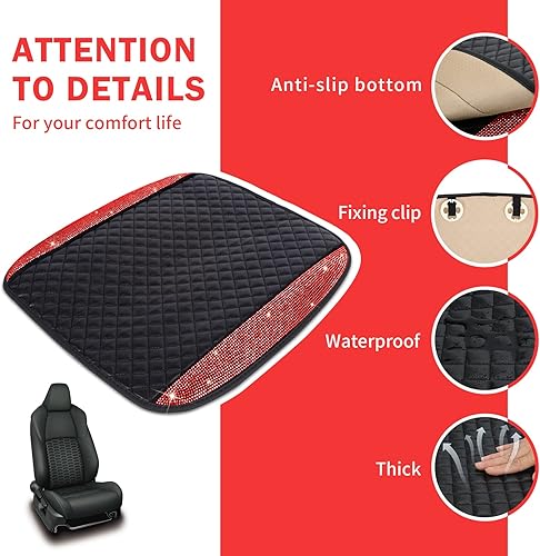 Miniatura 8 de eing Paquete de 2 fundas protectoras de cuero para asiento delantero de automóvil, automóvil, SUV, camión, accesorios interiores para mujeres,