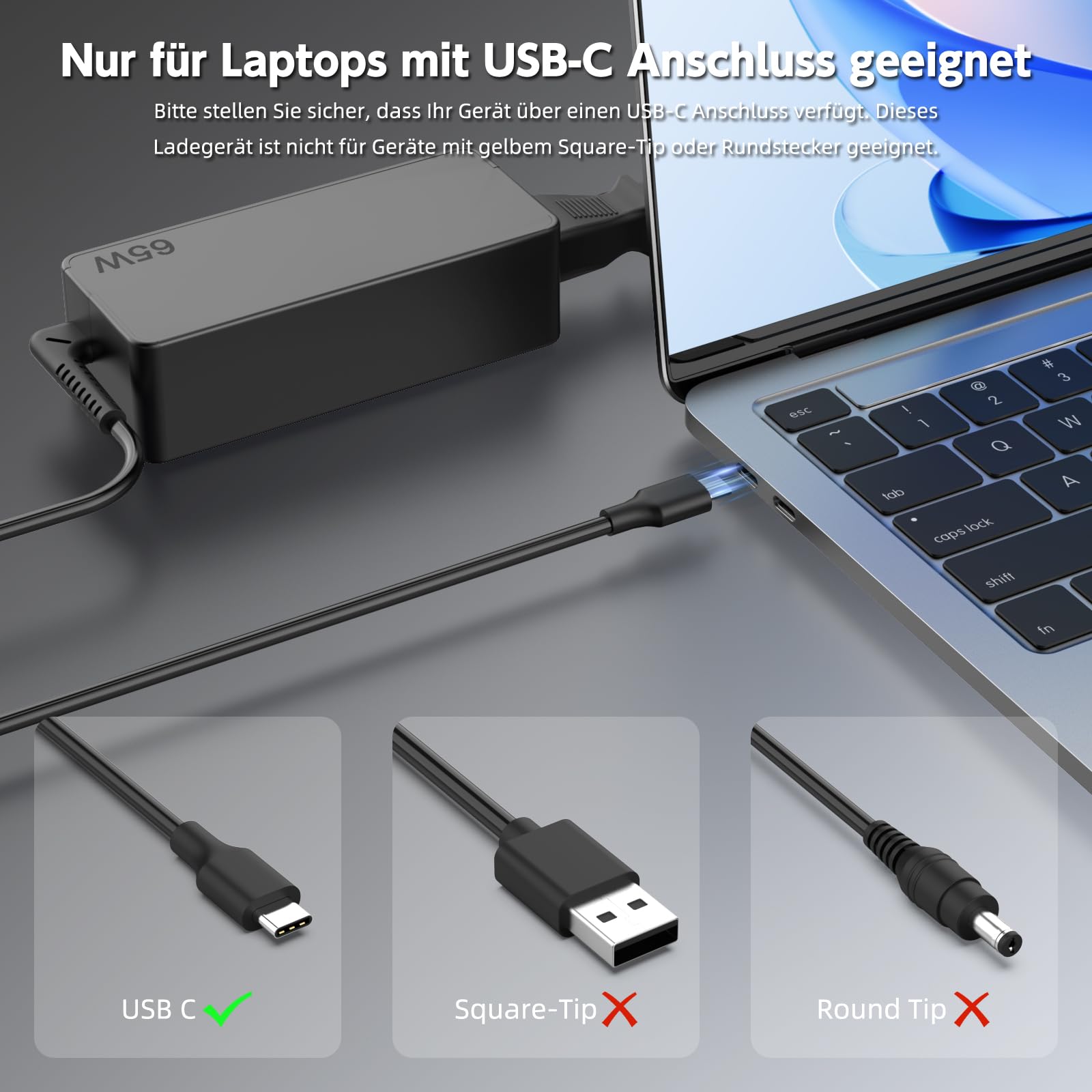 65W USB Tipo C Alimentatore per Lenovo thinkpad Yoga 720 730 910 T480 T490 T495 T580 T470 T480s T495s T590 T14 L380 L390 L480 L580 E480 E580 E590 X280 X380 X390 X395 Charger PC Portatile Adattatore